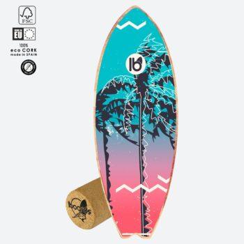 Tabla de equilibrio Palm de Iboards – diseño tropical con vinilo rugoso y rodillo ecológico